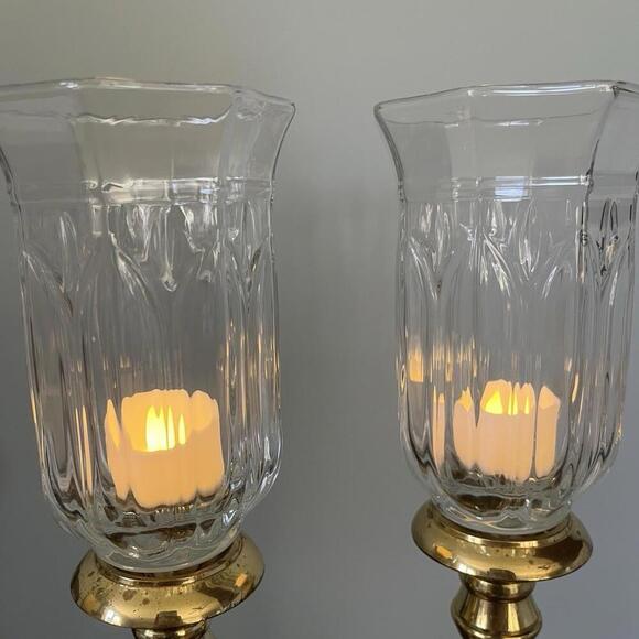 Homco Astoria Set Of 2 Large Glass Sconce Votive Candle Holder Large Victorian - Picture 8 of 9